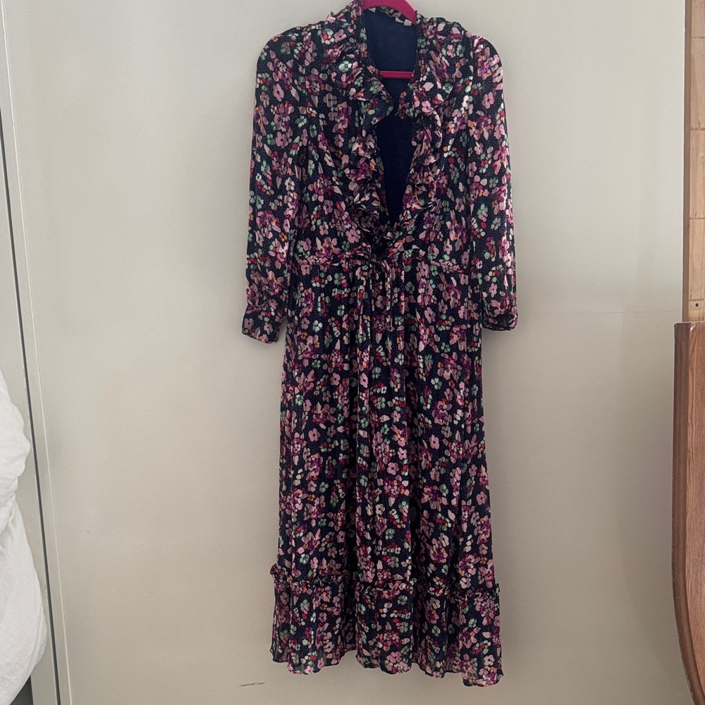 & Other Stories Black Floral Long Sleeve Dress
